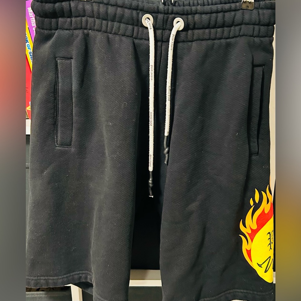 Palm Angels Burning Head Sweat Shorts